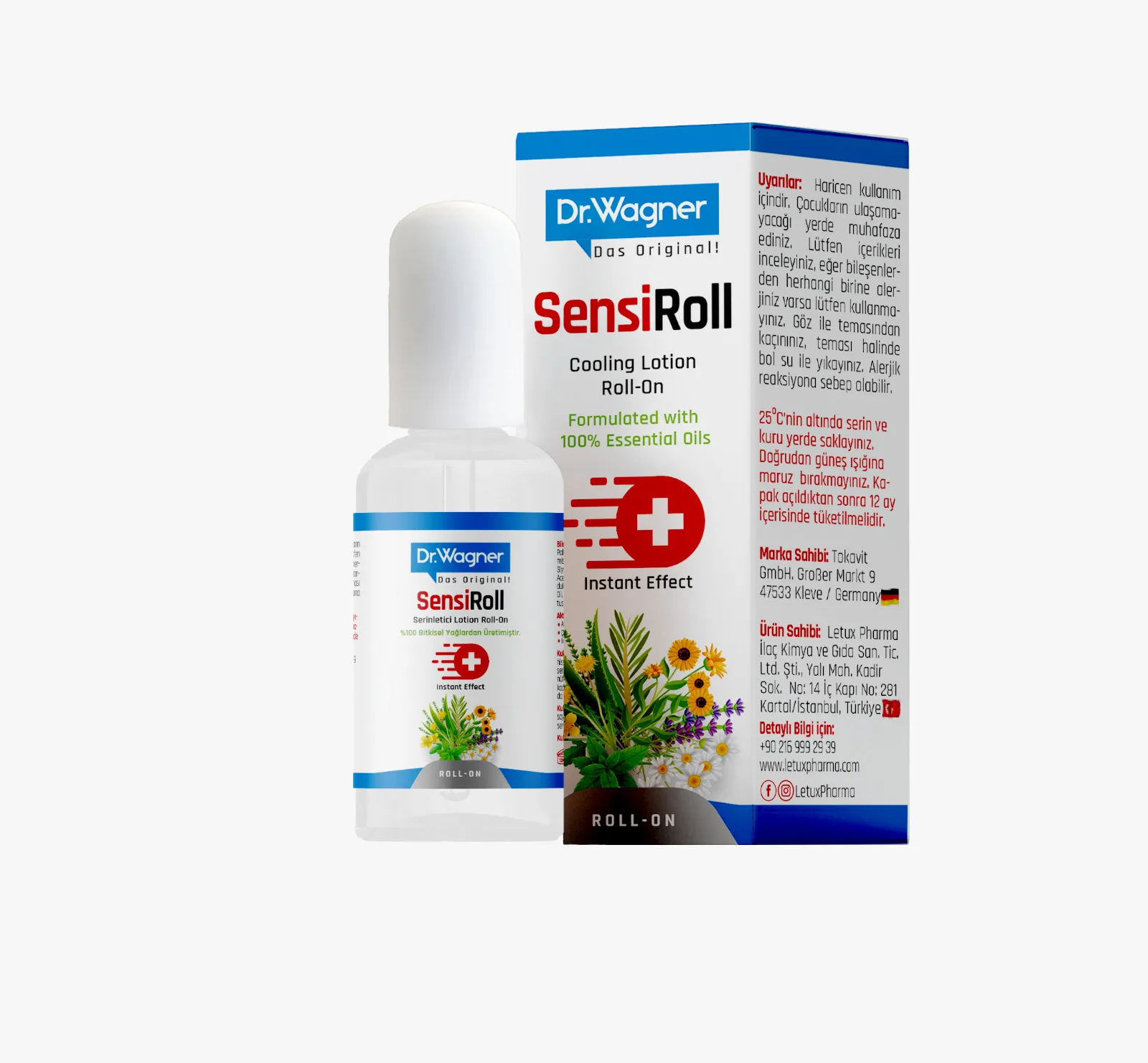 Dr.Wagner SensiRoll, %100 Bitkisel Yağlar İçeren Serinletici Roll-On - 20ml